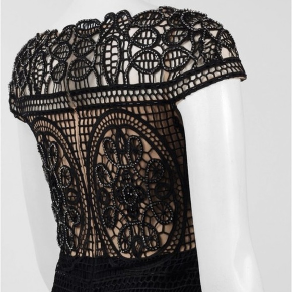 Aidan Mattox Black Beaded Long Gown - Picture 3 of 4